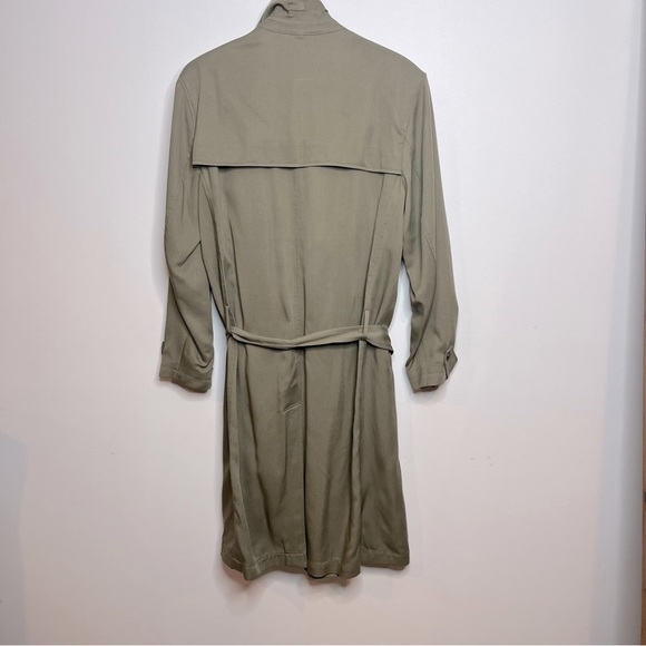 All Saints Men's 40 Large Siren Mac Twill Trench Coat Sage Green - Picture 10 of 16